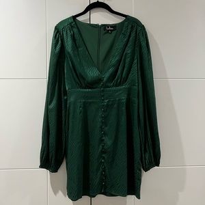 Forest green silk Lulus dress